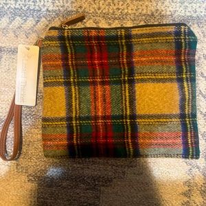 Plaid pouch wristlet